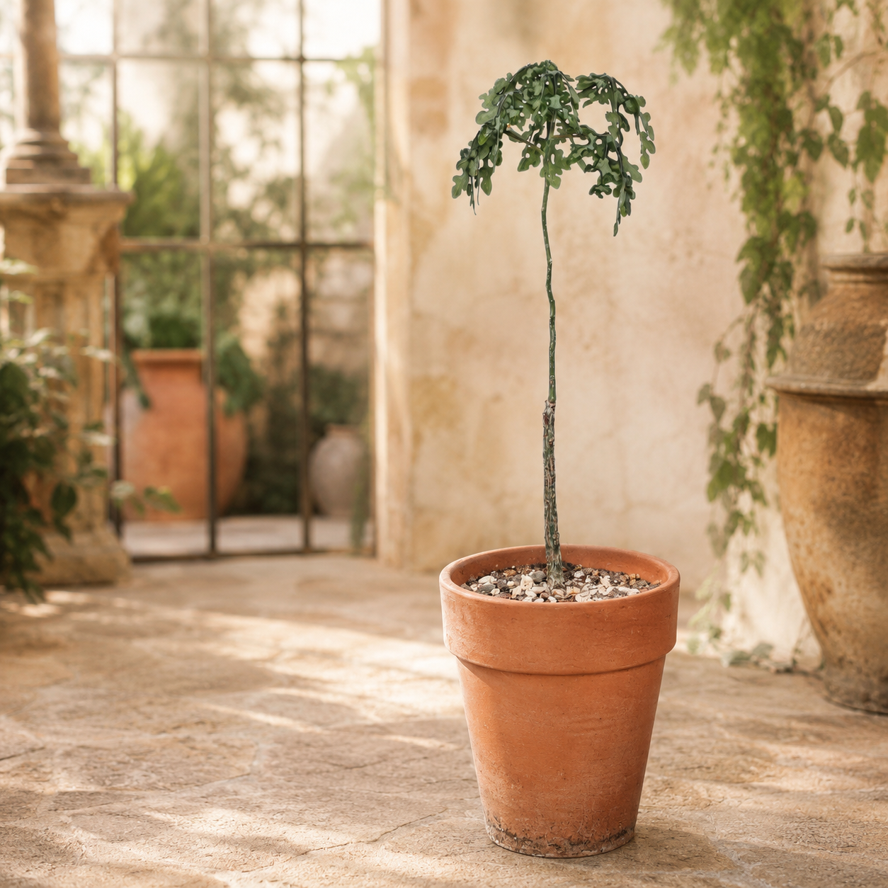 Adenia perrieri in vaso di terracotta